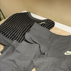 Nike Black and Gray Activewear Set